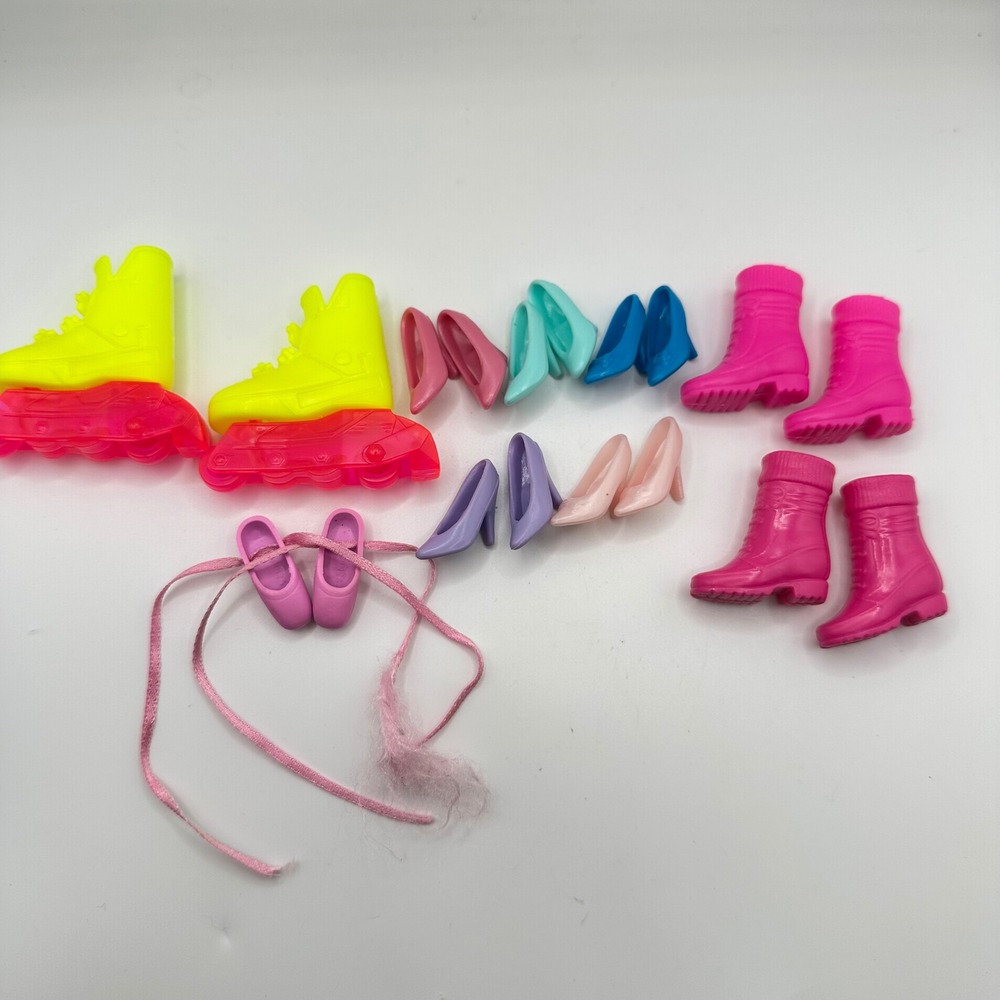 Vintage 1990s Mattel Barbie Shoes Lot Rollerblades Heels Boots Ballet Slippers